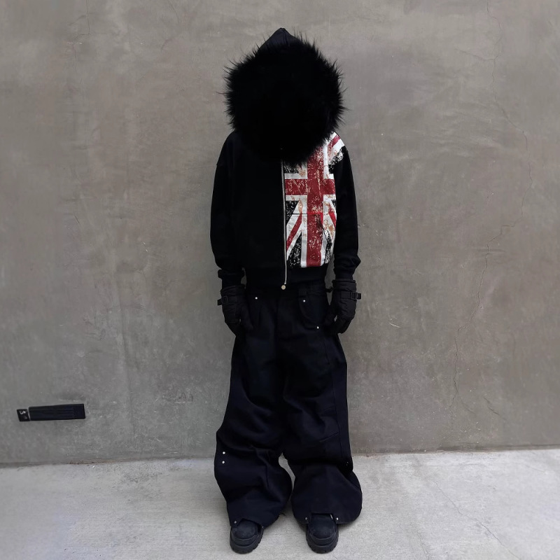Women'S Fashion Uk 2025 - Schwarzer Damen-Kapuzenpullover mit Kunstpelzkragen und Reißverschluss,