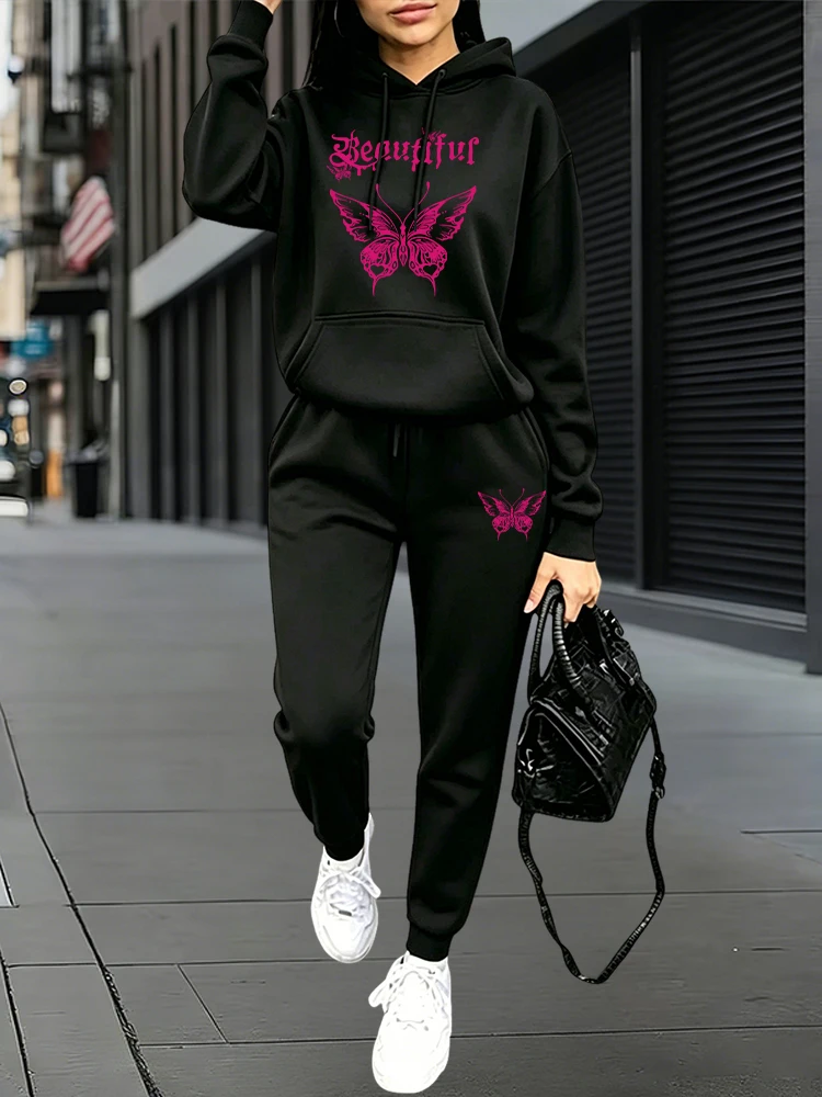 Women'S Fashion Middle Ages - Herbst-Winter Alltags-Freizeit-Sportanzüge: Hoodies + Jogginghosen, Komfort-Outfits