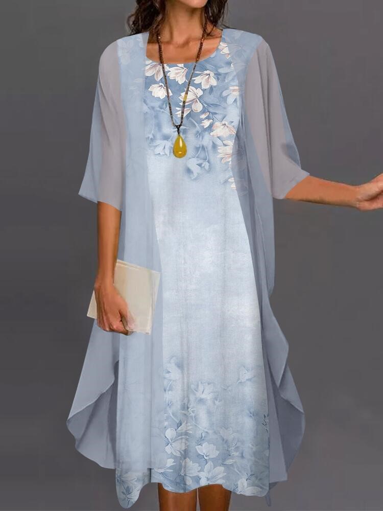 Women'S Fashion Long Coat - Sommer Elegantes Kleid Zwei-stück Set Frauen