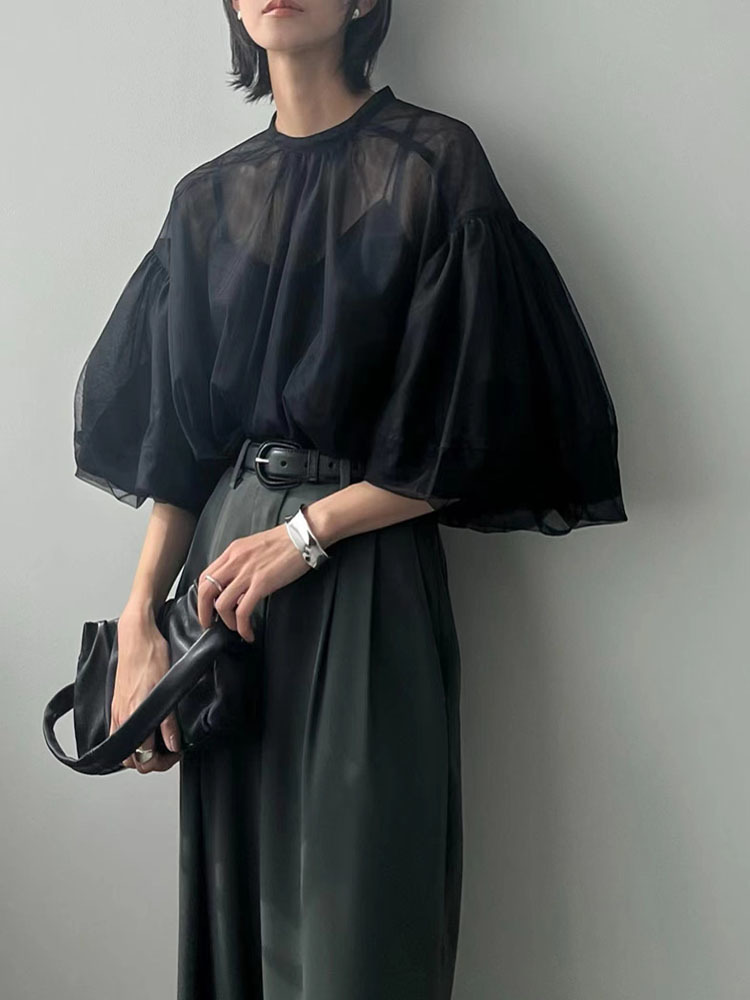 Wrap Blouse Chiffon - Zweiteiliges Set für Damen Retro trend