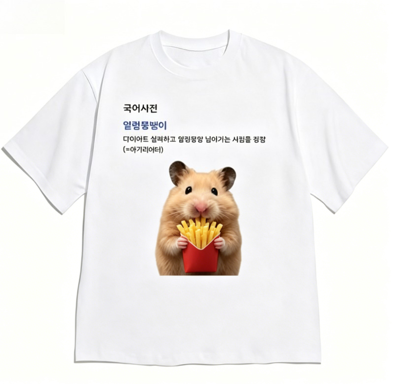 Women Fashion Quotes - Lustiges Kurzarm-T-Shirt mit Hamster-Pommes-Frites-Aufdruck, weißes, lässiges