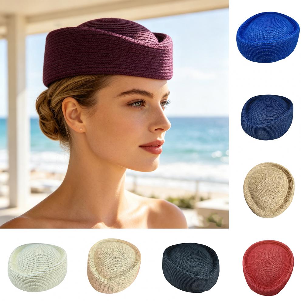 Straw Hat Summer - Baskenmütze, UV-Schutz, Sommer-Strohhut, gewebter Outdoor-Schirmhut, leichte