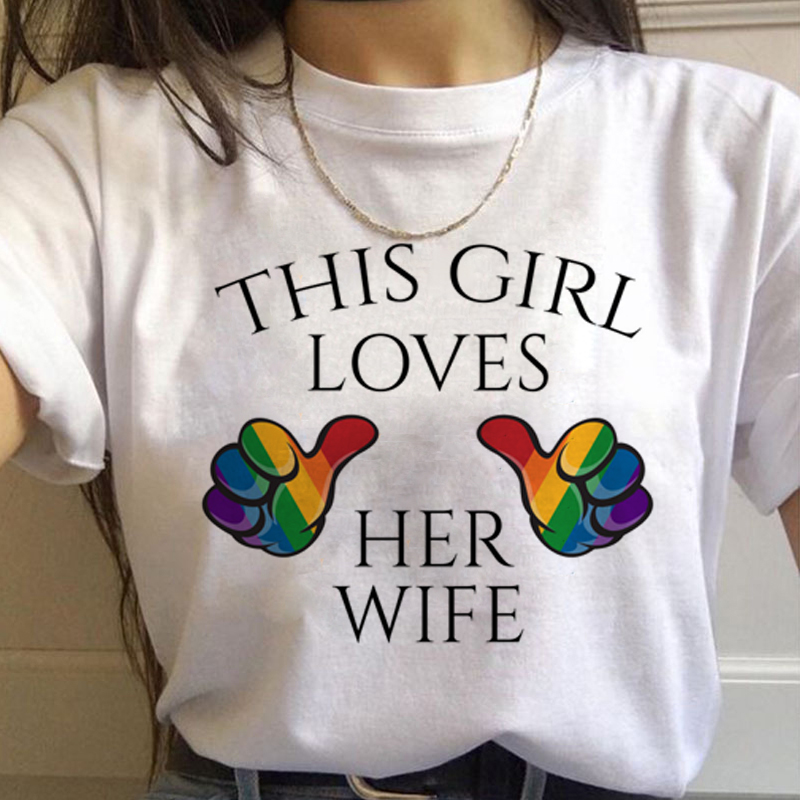 Women'S Fashion In The 90S - Lgbt Regenbogen Harajuku T Hemd Frauen