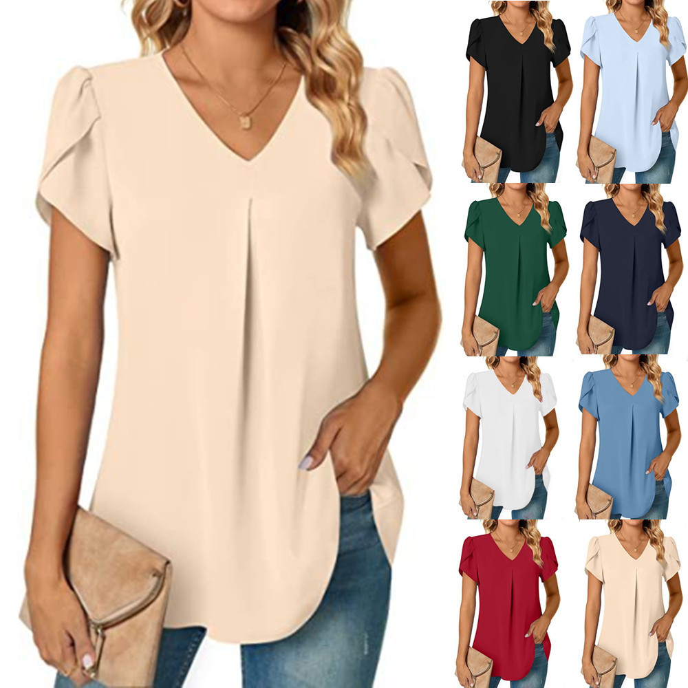 Xxl Women Fashion - Elegante Damen-Top-Bluse, Blume, 2023, Sommermode, Einfachheit,