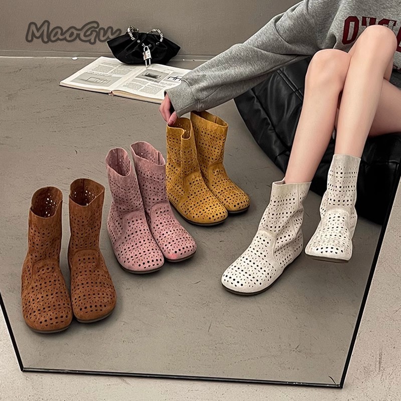 Women Fashion Youtube - Frauen Sommer Stiefel Atmungsaktive Hohl Slip-on