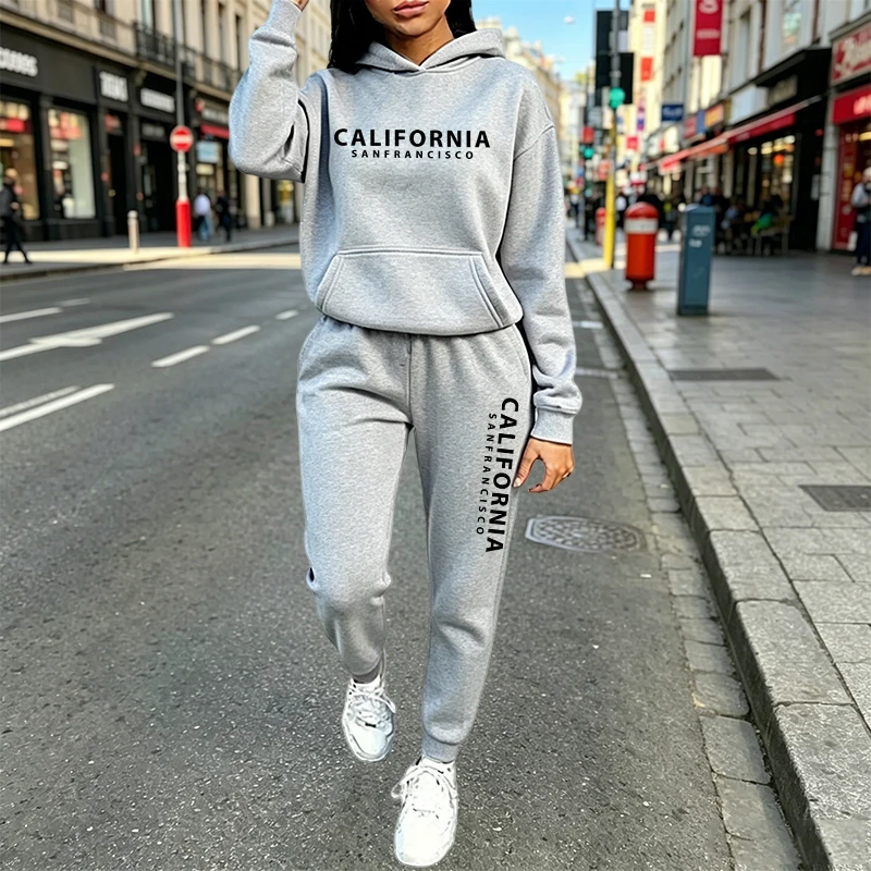Women'S Fashion Middle Ages - Urban Casual Mode Hoodie Jogger Anzug