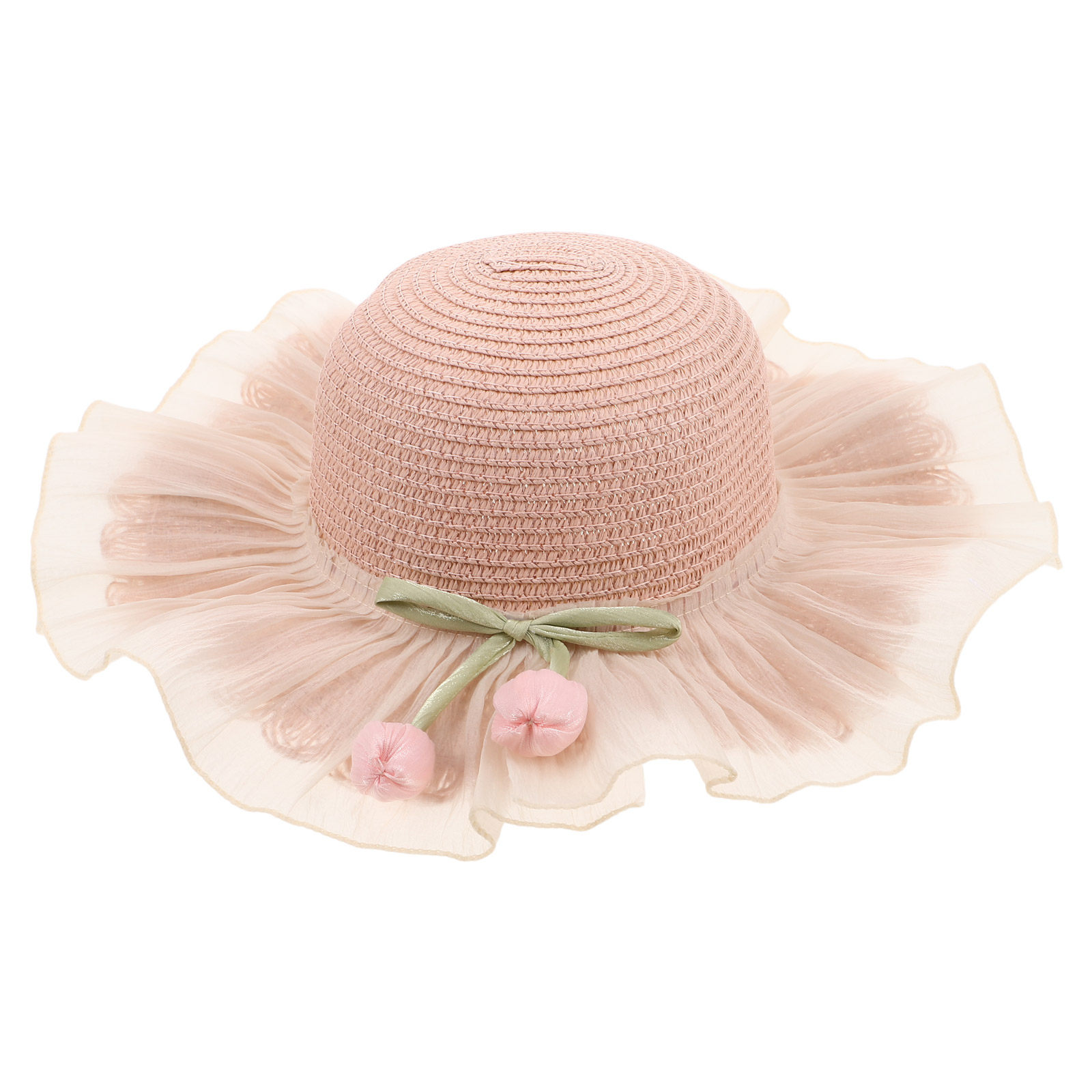 Straw Hat Summer - Sommer-Strohhut für Mädchen, breite Krempe, atmungsaktiv,