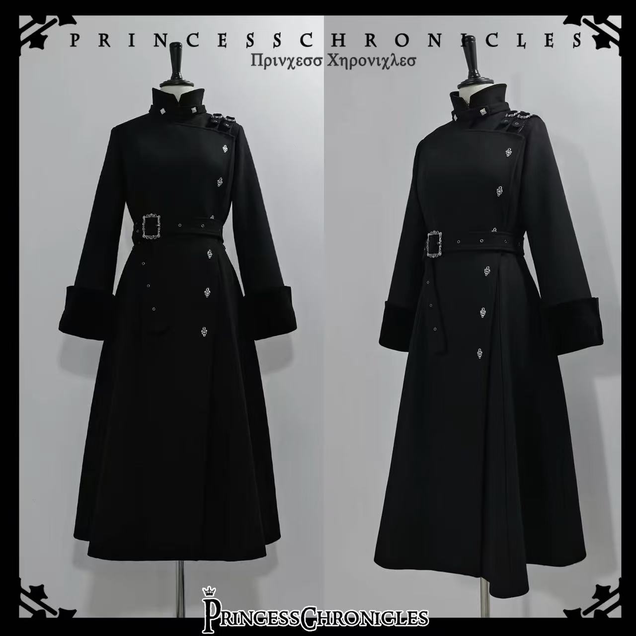 Women Fashion Jackets - Ästhetischer Gothic-Stil Eleganter Langer Wollmantel für