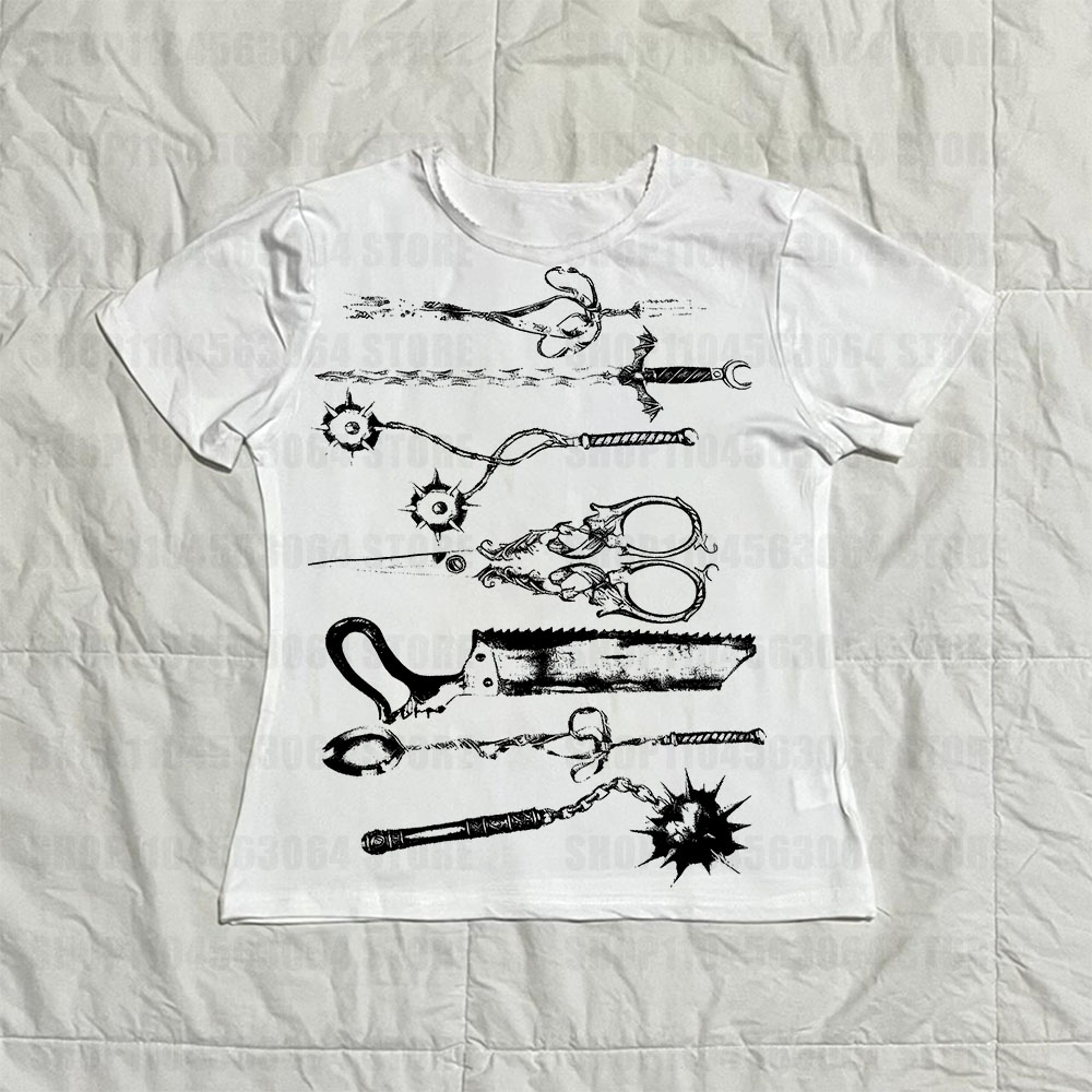 Women'S Fashion In The 90S - Modisches, schmal geschnittenes Retro-Baby-T-Shirt, Emo-Girl, Harajuku-Punk-Gothic,