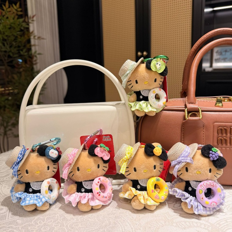 Straw Hat Summer - Hello Kitty Plüsch-Anhänger Strohhut Frucht Donut