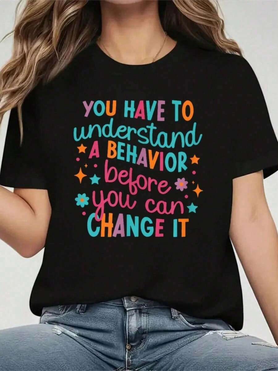 Women Fashion Quotes - Modisches Neuankömmlings-T-Shirt für Frauen mit Psychologie-Motiv,
