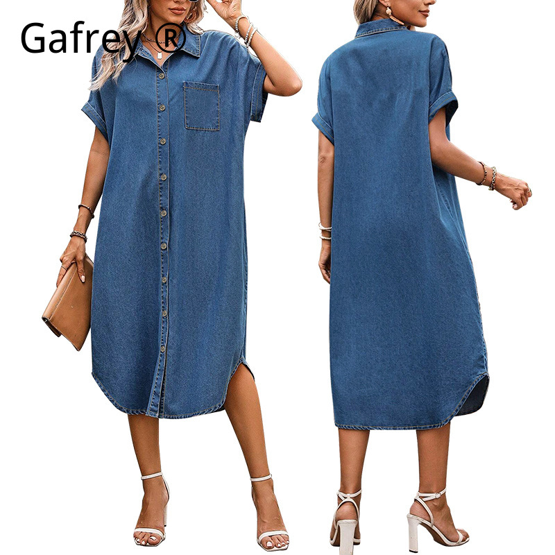 Women Fashion Jeans - Damen Übergröße 4XL 5XL Jeanskleid mit