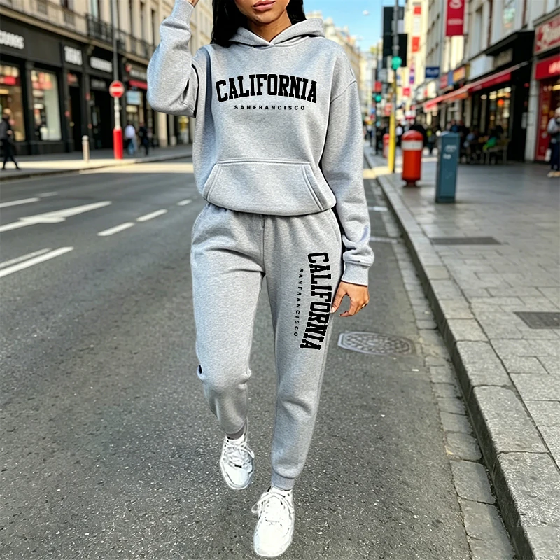 Women'S Fashion Middle Ages - Urban Casual Mode Hoodie Jogger Anzug