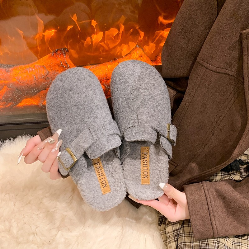 Women'S Fashion For 2025 - 2025, Damen-Winter-Mule-Hausschuhe, modische Hausschuhe aus Wildleder