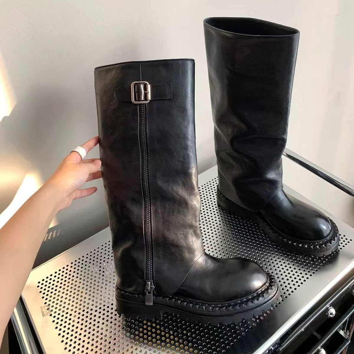 Women Fashion Youtube - Frauen Stiefel Dicke Sohle Höhe Zunehmende
