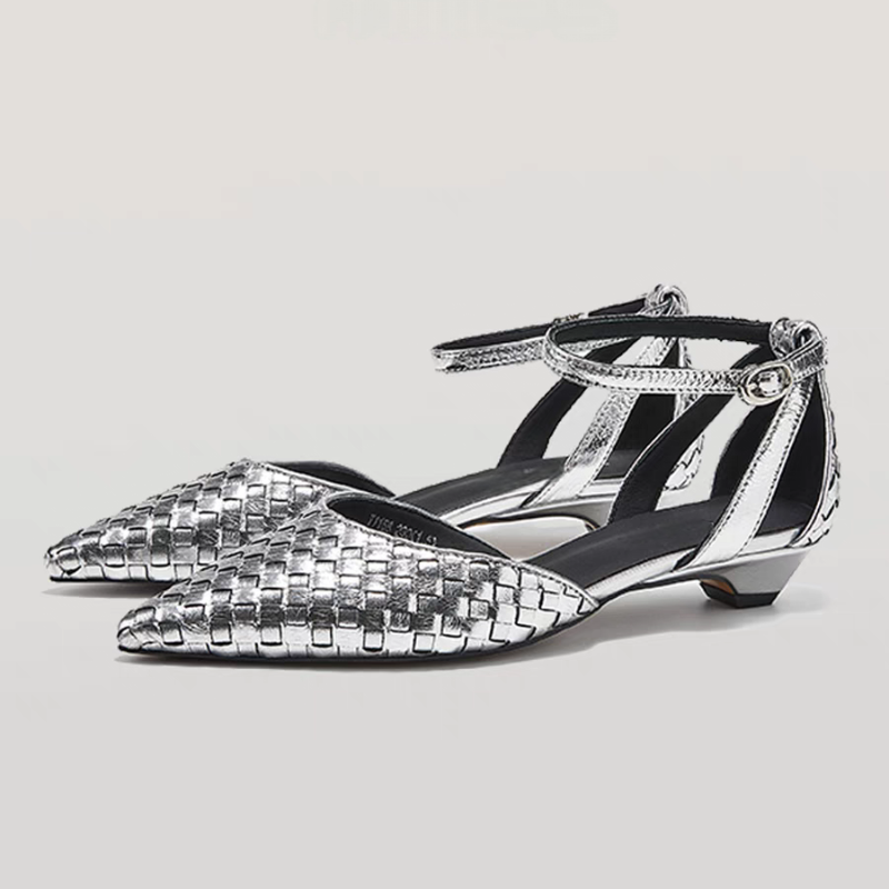 Women'S Fashion For Summer 2025 - Spitz Low Heels Frauen Elegante Sandalen