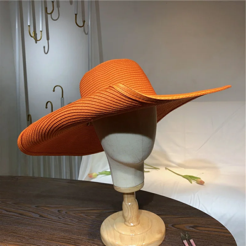 Orangefarbener Strohhut 25cm S – Straw Hat Summer Bewertung und Preis