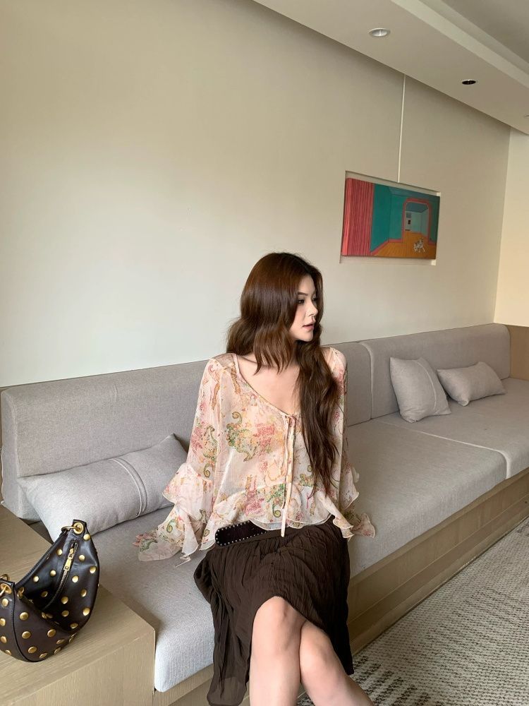 2026 Bohemian Paisley-Print Ch – Wrap Blouse Chiffon Bewertung und Preis