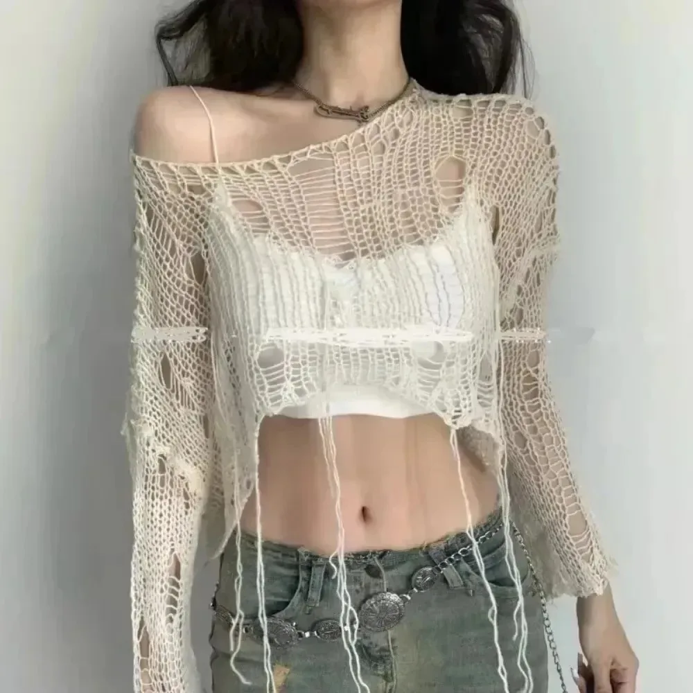 Crop-Top mit Löchern, Sexy Gya – Women'S Fashion Knitwear Bewertung und Preis