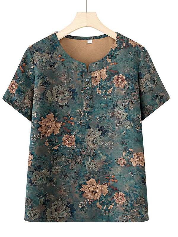 Sommermode Rundhals-Kurzarm-T- – Women Fashion Over 60 Bewertung und Preis