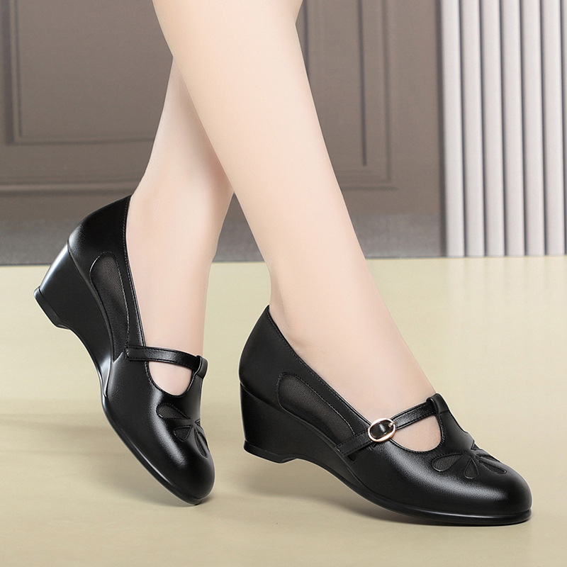 Sommer-Mesh-Schuhe mit Keilabs – Women'S Fashion Middle Ages Bewertung und Preis