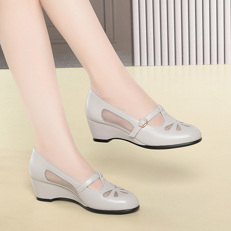 Sommer-Mesh-Schuhe mit Keilabs – Women'S Fashion Middle Ages Bewertung und Preis