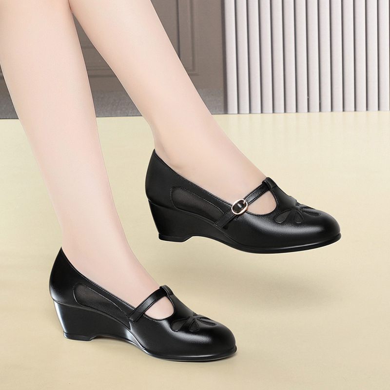 Sommer-Mesh-Schuhe mit Keilabs – Women'S Fashion Middle Ages Bewertung und Preis