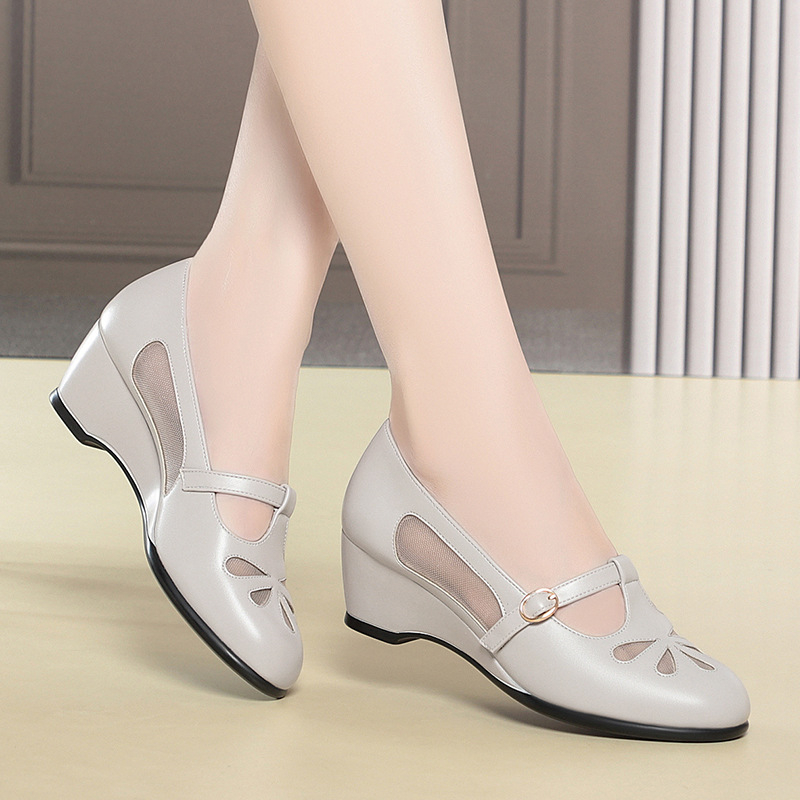 Sommer-Mesh-Schuhe mit Keilabs – Women'S Fashion Middle Ages Bewertung und Preis