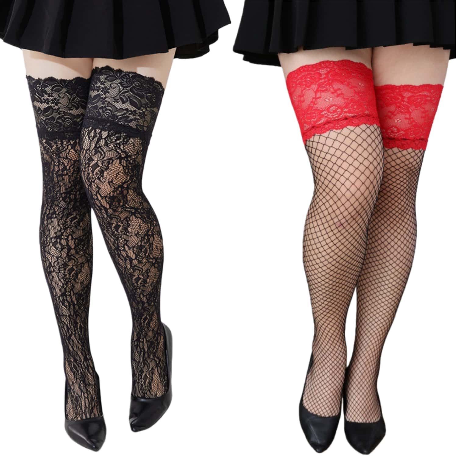 Lange Strümpfe aus Spitzennetz – Xxl Women Fashion Bewertung und Preis