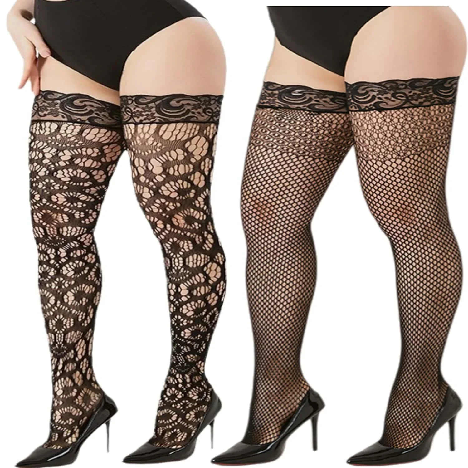 Lange Strümpfe aus Spitzennetz – Xxl Women Fashion Bewertung und Preis