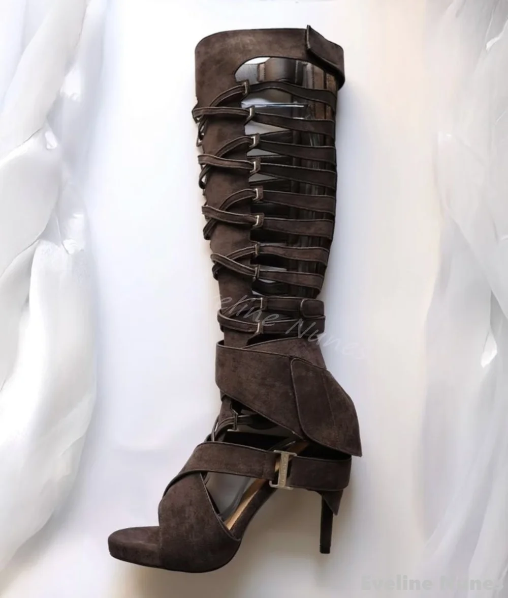 Hohle Flanell-Kniehohe Sandale – Women'S Fashion Boots 2025 Bewertung und Preis