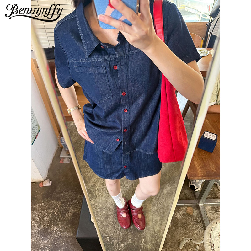 Benuynffy Retro Kurzarm-Jeansh – Women Fashion Jeans Bewertung und Preis