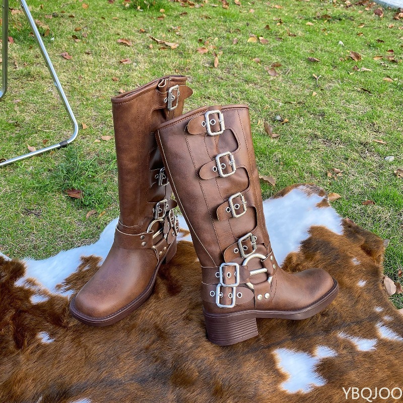 Retro-hohe Stiefel mit Gürtels – Women'S Fashion Boots 2025 Bewertung und Preis