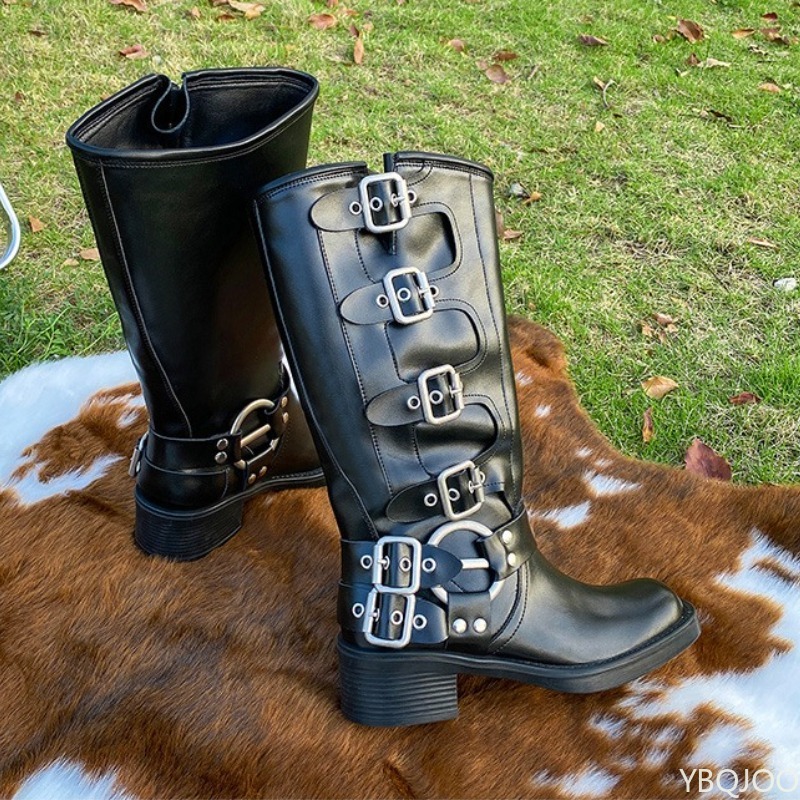 Retro-hohe Stiefel mit Gürtels – Women'S Fashion Boots 2025 Bewertung und Preis