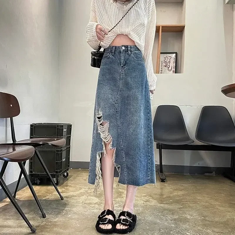 Frauen Denim Rock Hohe Taille  – Women Fashion Jeans Bewertung und Preis