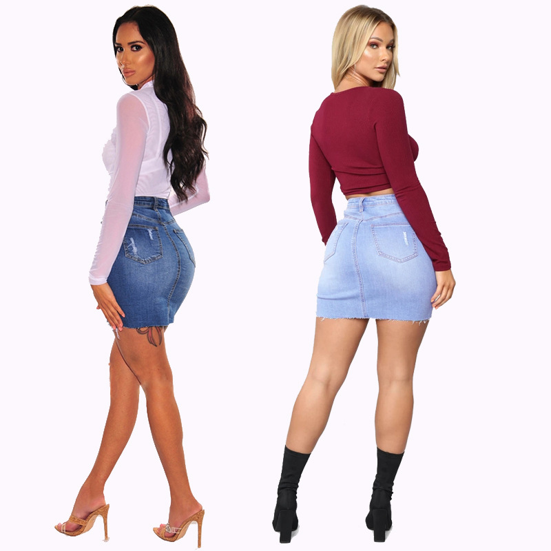 Distressed Denim-Miniröcke für – Women Fashion Jeans Bewertung und Preis