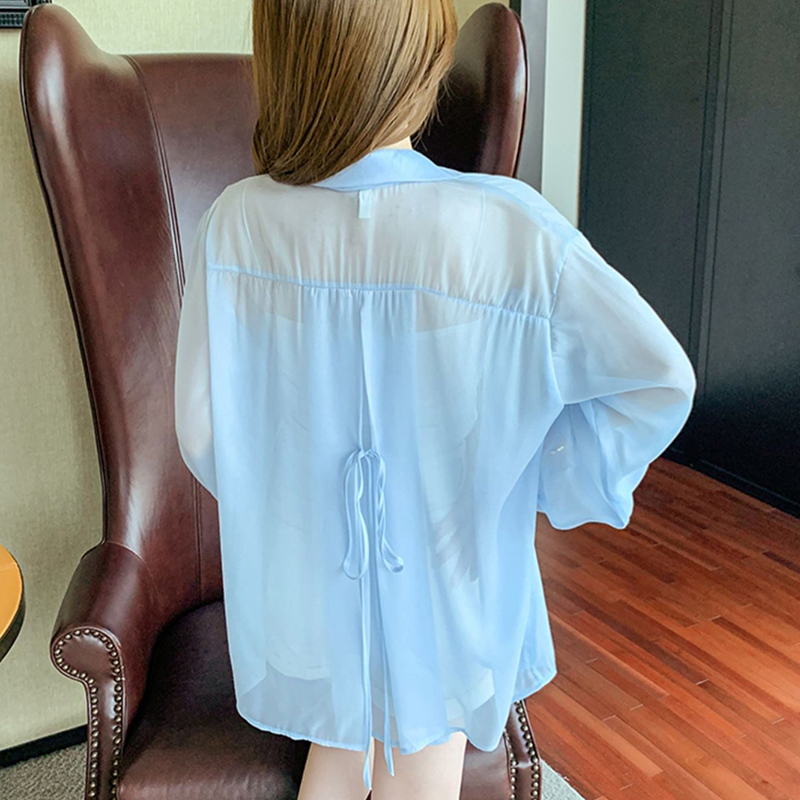 Tie Back Button Down Hemd für  – Wrap Blouse Chiffon Bewertung und Preis
