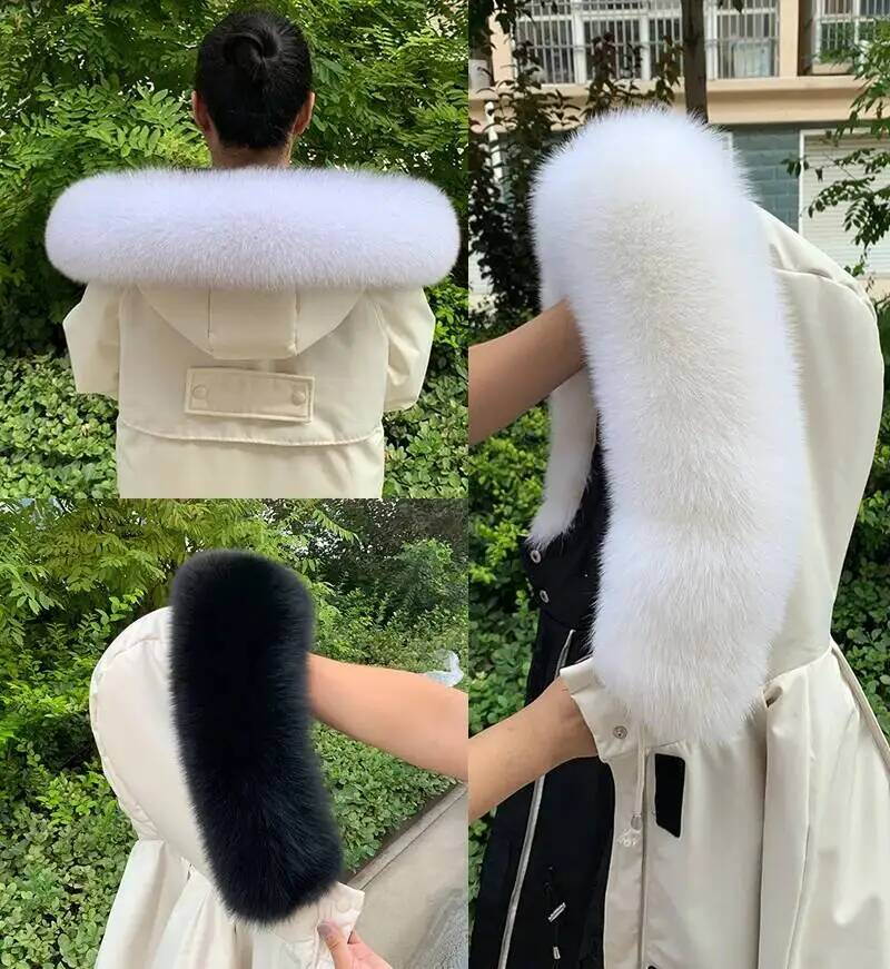 100% natürliche Pelz Kragen Wi – Women'S Fashion Long Coat Bewertung und Preis