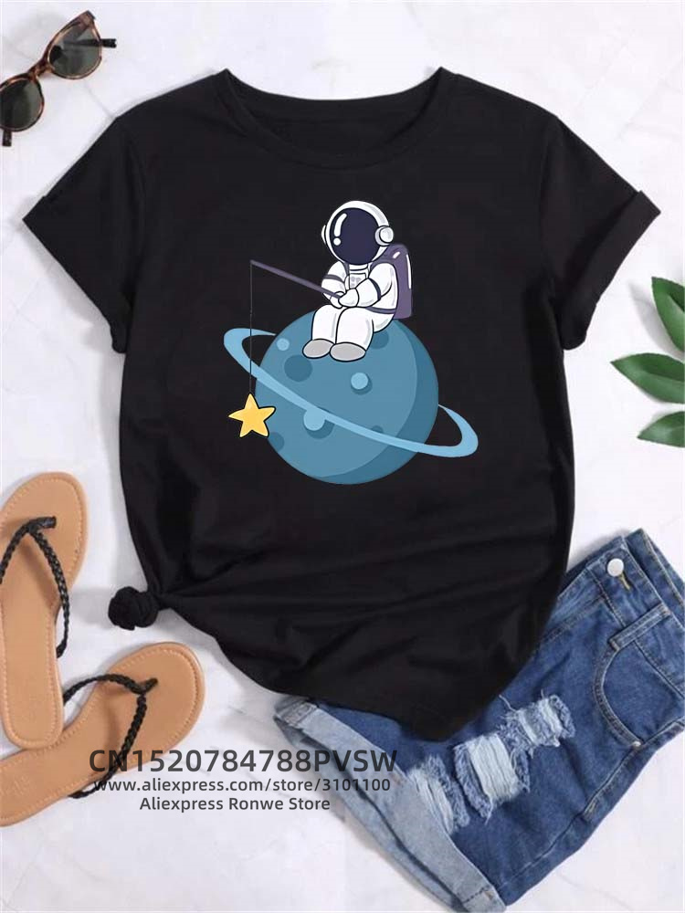 Mond Raum Planet Print T-shirt – Women'S Fashion In The 90S Bewertung und Preis