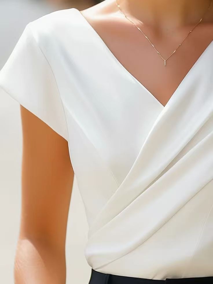 Sommer Damenbluse Einfarbig We – Wrap Blouse Chiffon Bewertung und Preis
