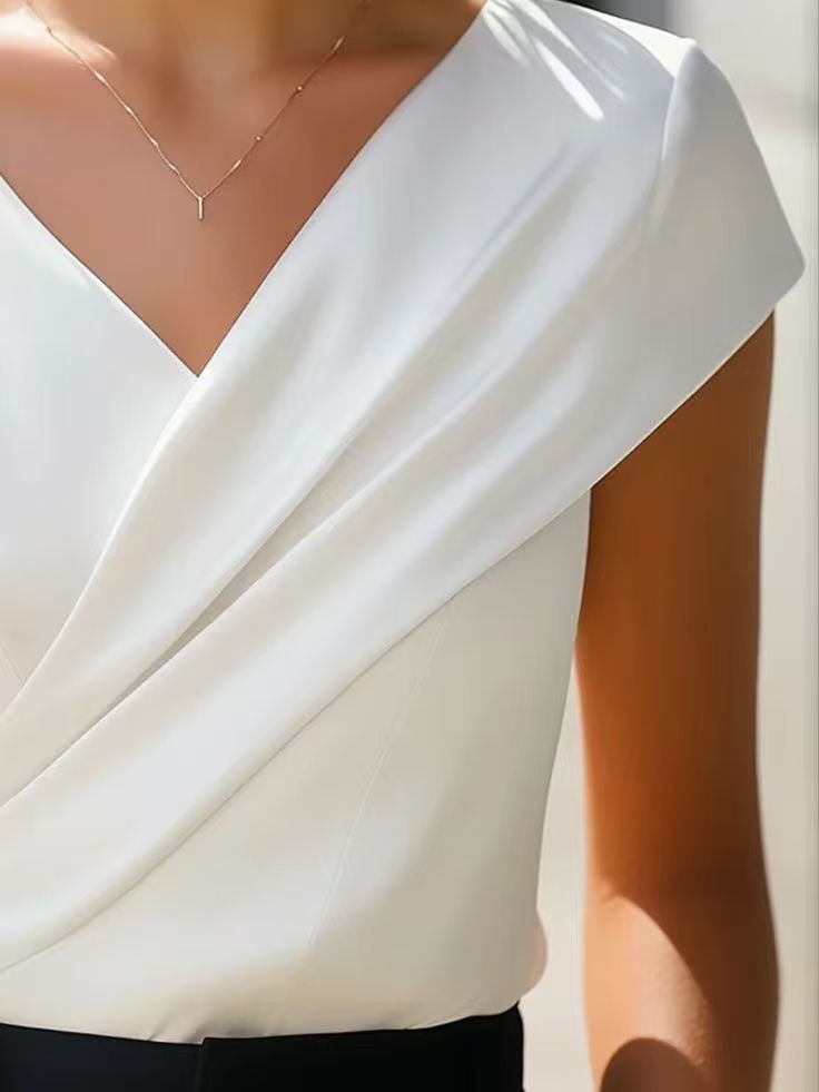 Sommer Damenbluse Einfarbig We – Wrap Blouse Chiffon Bewertung und Preis