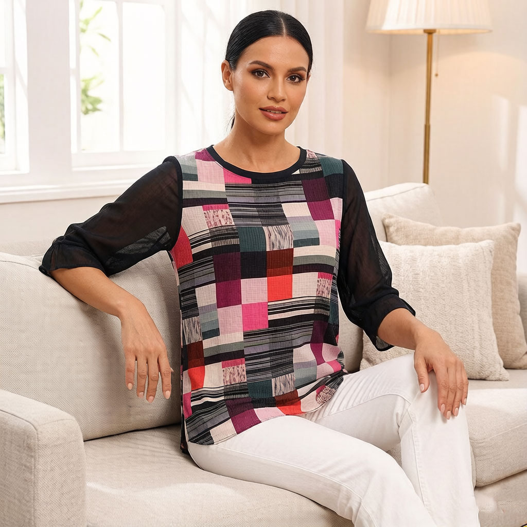 Damen-Bluse mit Farbblock- und – Wrap Blouse Chiffon Bewertung und Preis