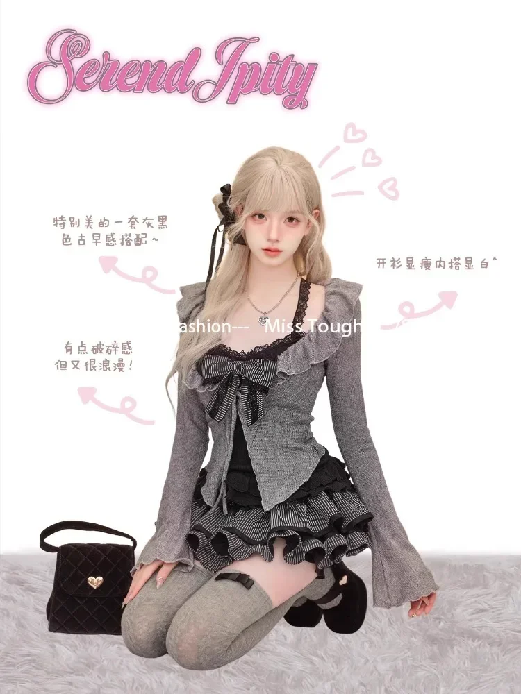 Süße Lolita Vintage Anzüge Fra – Women'S Fashion Knitwear Bewertung und Preis